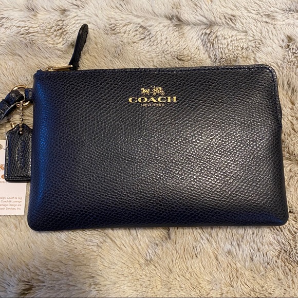 Coach Handbags - Small Leather Coach Wristlet - Midnight